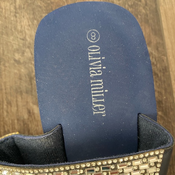 Olivia Miller Jeweled Blue Wedges - Picture 7 of 16